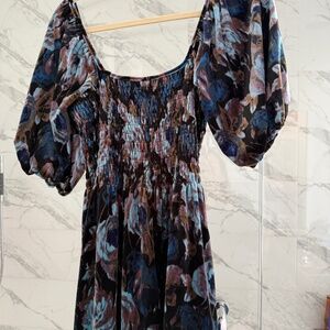 Urban Outfitters Velvet, smock. Off the shoulder, Romper